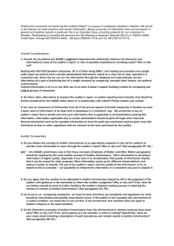 Overall Considerations