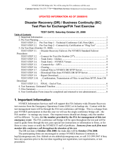 NYMEX Test Plan