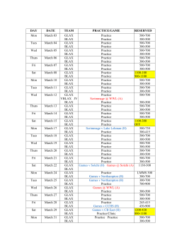 2014 Field Schedule - Practice and Games