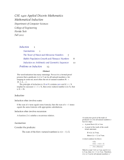 Mathematical Induction - Department of Computer Sciences