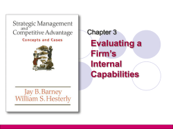 Evaluating a Firm`s Internal Capabilities