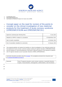 Concept paper on the need for revision of the points to consider on