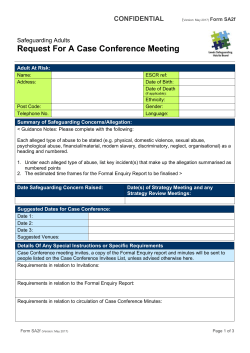 SA2f Request for a Case Conference Meeting