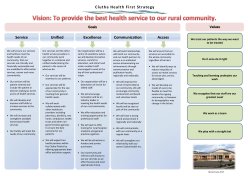 Clutha Health First Strategy Service Excellence Communication