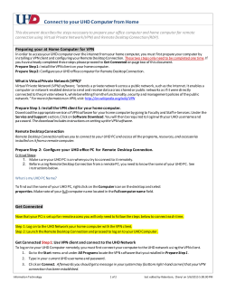 Connect to Your UHD Computer from Home