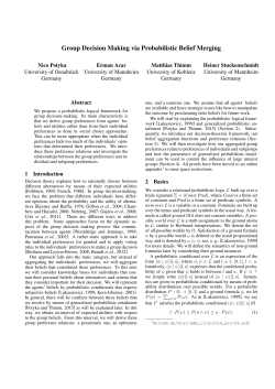 Group Decision Making via Probabilistic Belief Merging