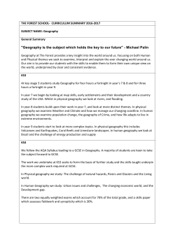 "Geography is the subject which holds the key to our future