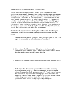 Reading notes for Boole`s Mathematical Analysis of Logic