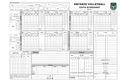 OVA Score Sheet - Ontario Volleyball Association