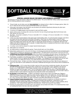 2017 Softball League Rules-MW - Anoka