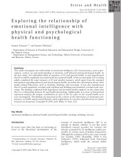 Exploring the relationship of emotional intelligence with physical