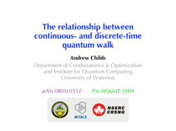 and discrete-time quantum walk - UMD Department of Computer