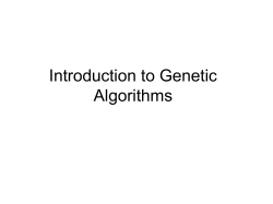 Introduction to Genetic Algorithms