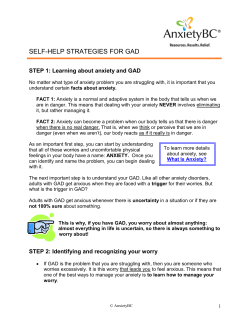 Self Help Strategies for GAD