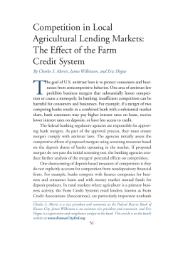 Competition in Local Agricultural Lending Markets
