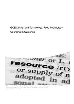 A-level Design and Technology: Food Technology Coursework