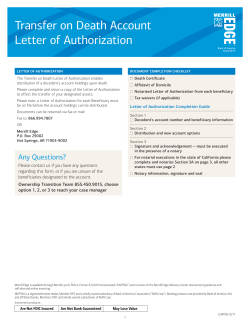 Transfer on Death Account Letter of Authorization