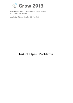 List of Open Problems