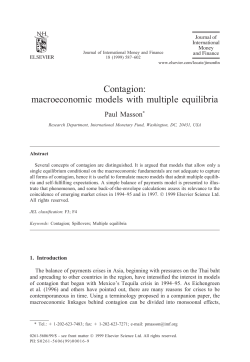 Contagion: macroeconomic models with multiple equilibria