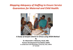 Is there adequate staffing for Maternal and Child Health (MCH)