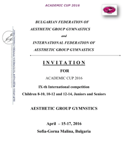 ACADEMIC CUP 2016 BULGARIAN FEDERATION OF AESTHETIC