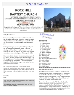 Newsletter - Rock Hill Baptist Church