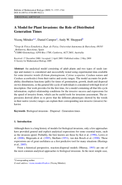 A Model for Plant Invasions: the Role of Distributed Generation Times