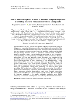How to reduce sitting time? A review of behaviour change strategies
