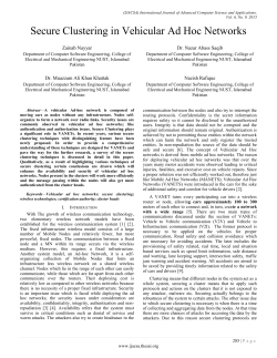 Secure Clustering in Vehicular Ad Hoc Networks