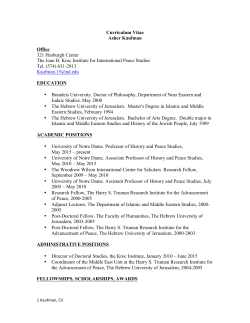 Kaufman CV January 2017 - Kroc Institute