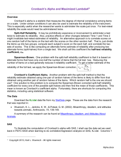 Cronbach`s Alpha and Maximized Lambda4