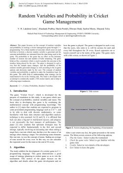 Random Variables and Probability in Cricket Game Management