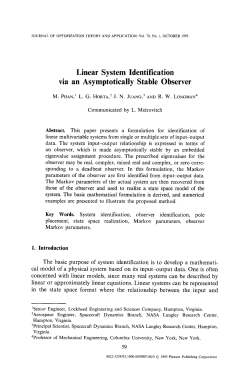 Linear system identification via an asymptotically stable observer