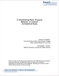 Is Volunteering Work, Prosocial Behavior, or