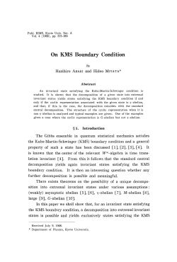 On KMS Boundary Condition