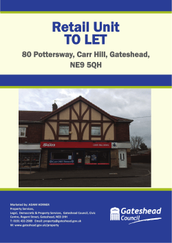 Retail Unit TO LET - Gateshead Council