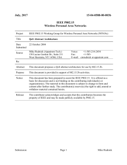 QoS Abstract Architecture - IEEE 802 LAN/MAN Standards Committee