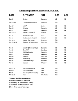 Sublette High School Basketball 2016