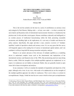 Multiple Equilibria, Contagion, and the Emerging Market Crises