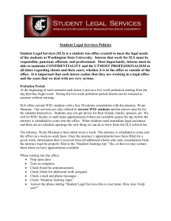 Student Legal Services Policies