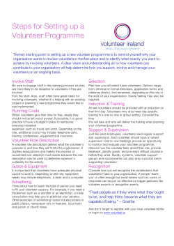 Steps for Setting up a Volunteer Programme