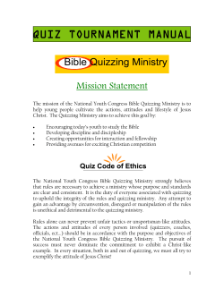 QUIZ TOURNAMENT MANUAL