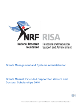 Grants Manual- Extension Support for Masters Doctoral Studies 2016