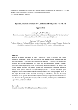 SystemC Implementation of VLSI Embeded Systems for MEMS