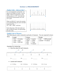 Metric Units of Measure
