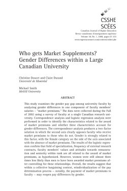 CSSHE SCÉES Who gets Market Supplements?