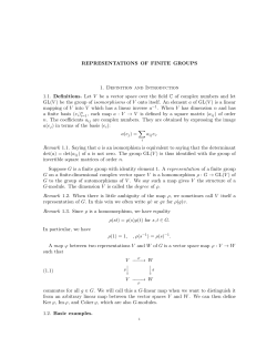 REPRESENTATIONS OF FINITE GROUPS 1. Definition and