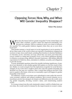 Opposing Forces: How, Why, and When Will Gender Inequality