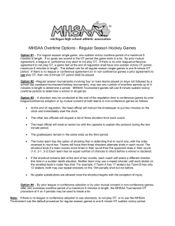 MHSAA Overtime Options - Regular Season Hockey Games