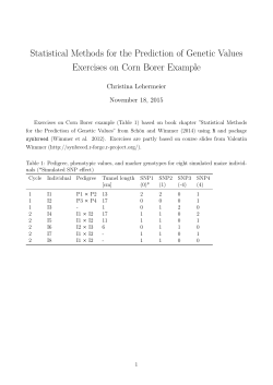 Statistical Methods for the Prediction of Genetic